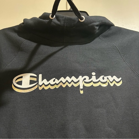 NWT Women’s Champion Black Gold Sweatshirt Hoodie Size Small - Picture 5 of 10